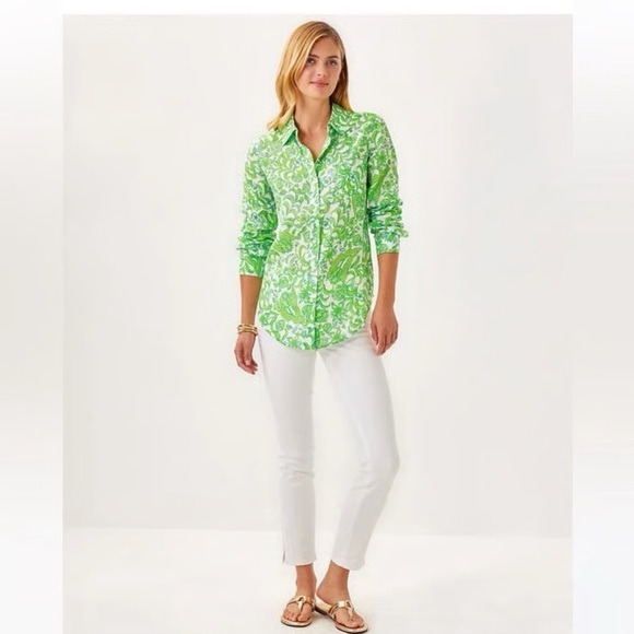 NWT LILLY PULITZER Lynd Tunic - Resort White Lil Daffodil Hill - Picture 3 of 4